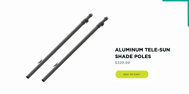 Aluminum Tele-Sun Shade Poles
